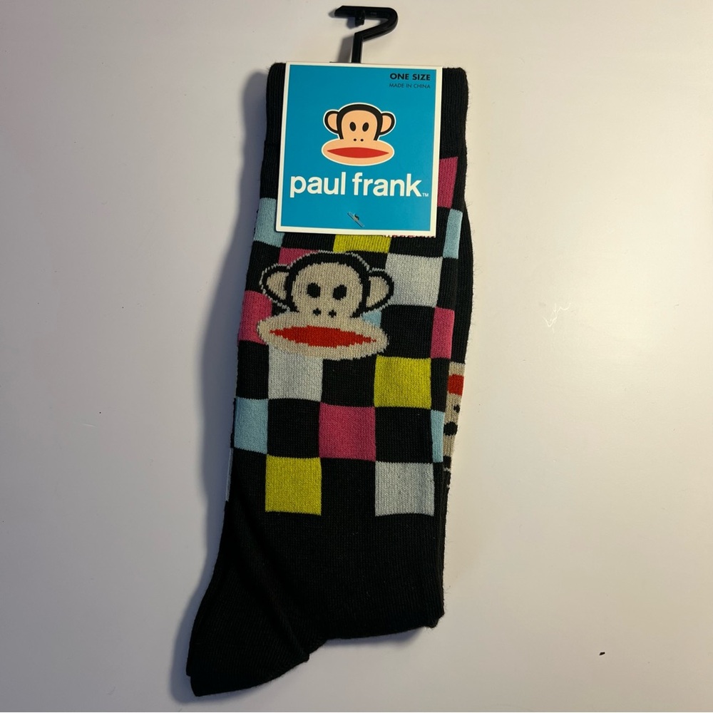 🆕 Paul Frank Julius Monkey Checkered Socks